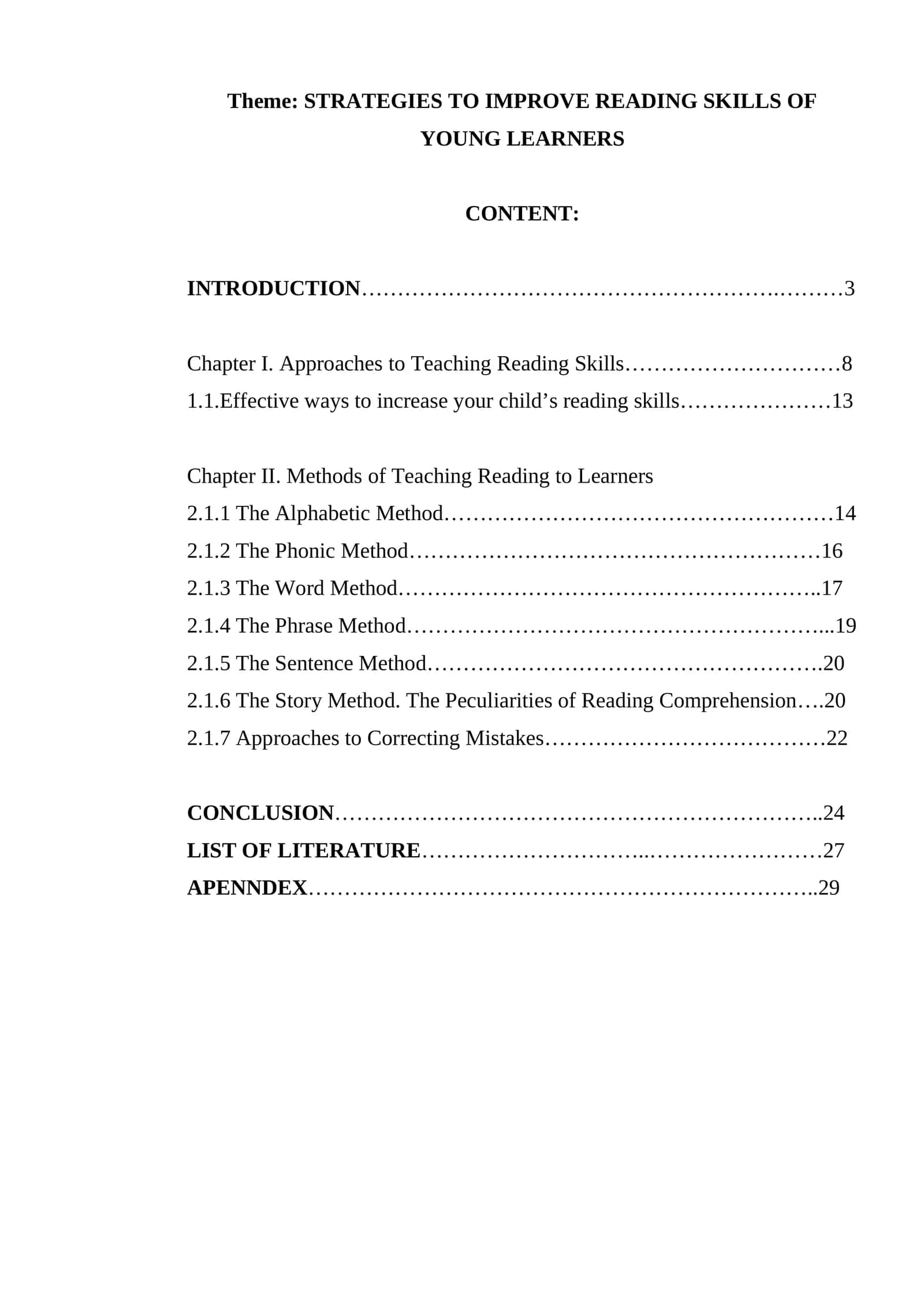 STRATEGIES TO IMPROVE READING SKILLS OF YOUNG LEARNERS