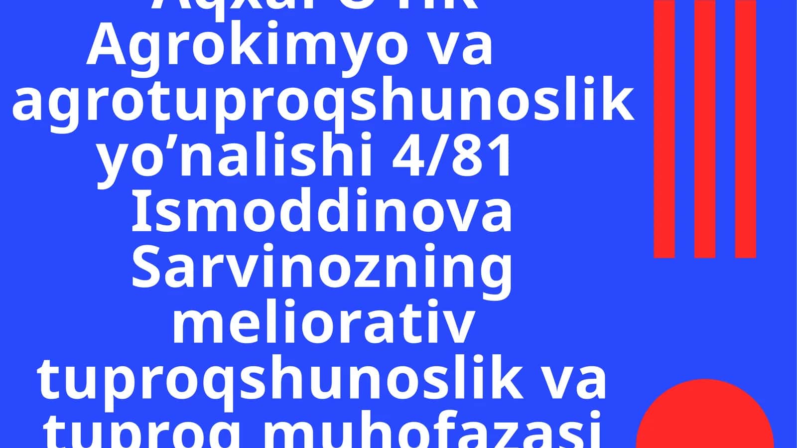 Gipsli tuproqlar va ularning melioratsiyasi