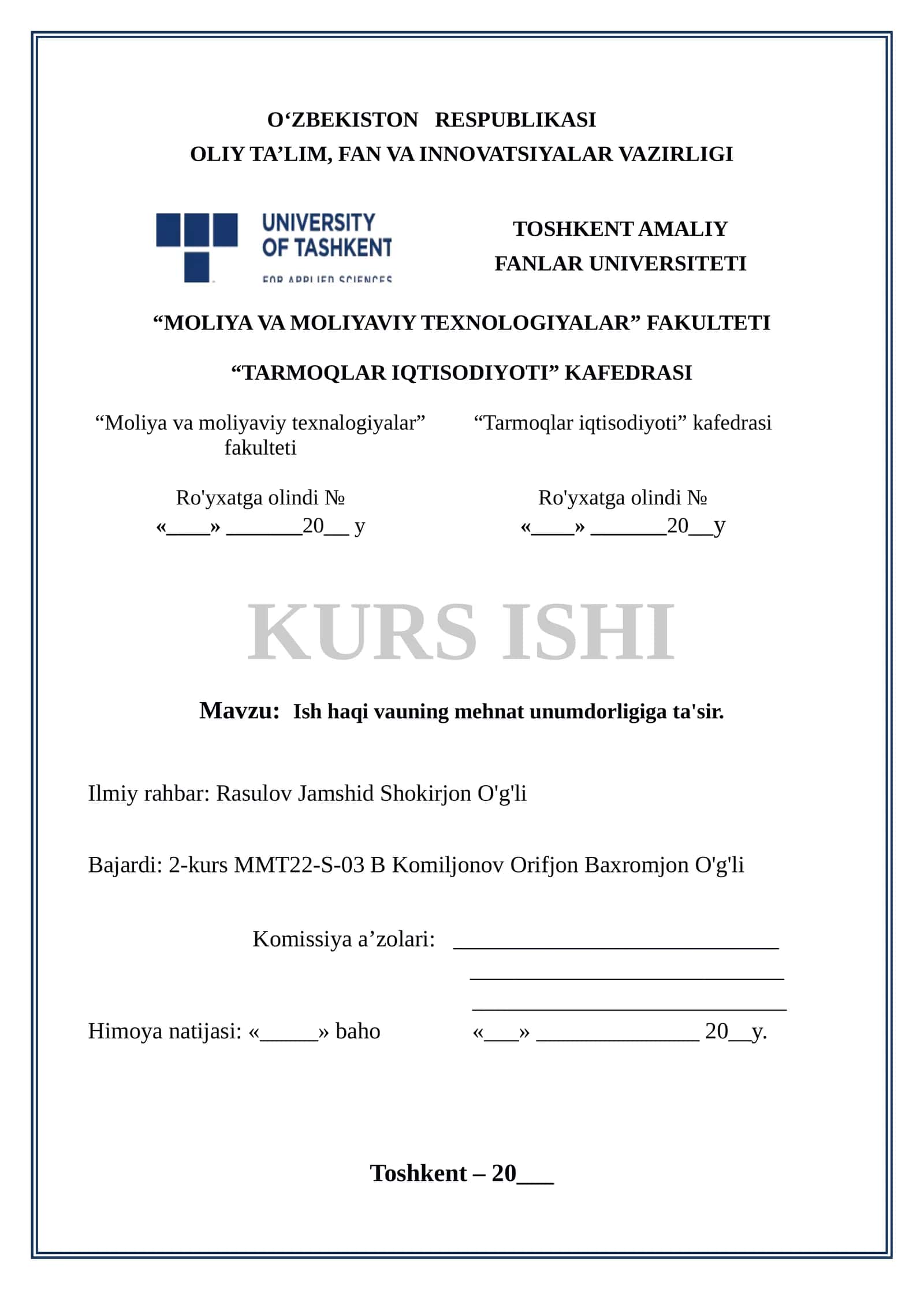 Ish haqi vauning mehnat unumdorligiga ta'sir