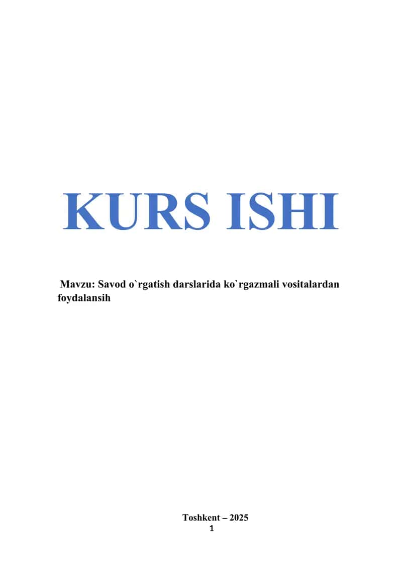 Savod o`rgatish darslarida ko`rgazmali vositalardan foydalansih