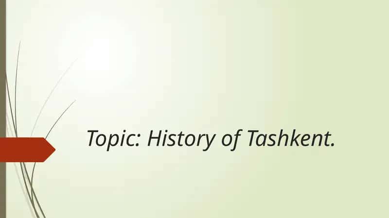 History of Tashkent