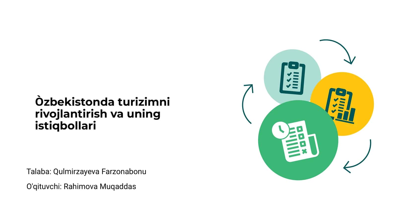 Oʻzbekistonda turizimni rivojlantirish va uning istiqbollari