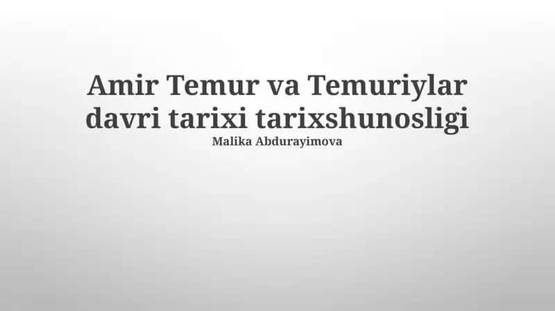 Temuriylar davri tarixshunosligi