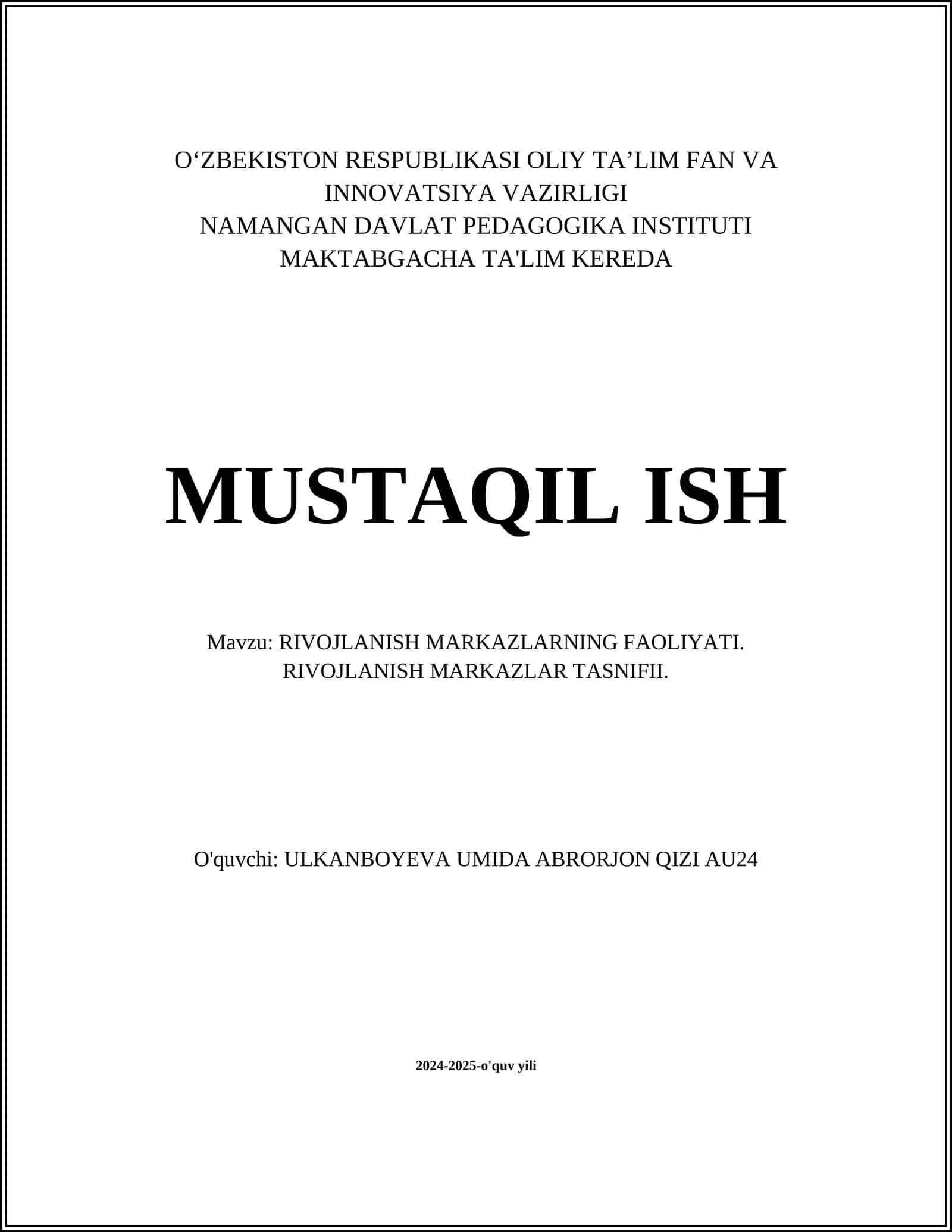 Ta'limiy Rivojlanish Markazlari