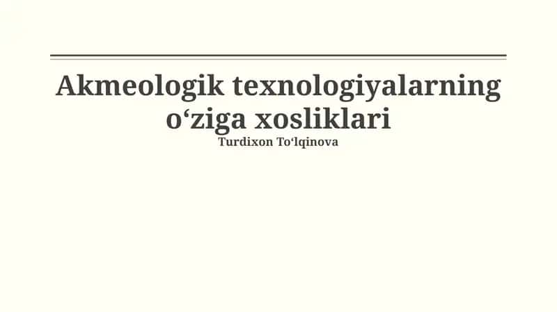 Akmeologik Texnologiyalar