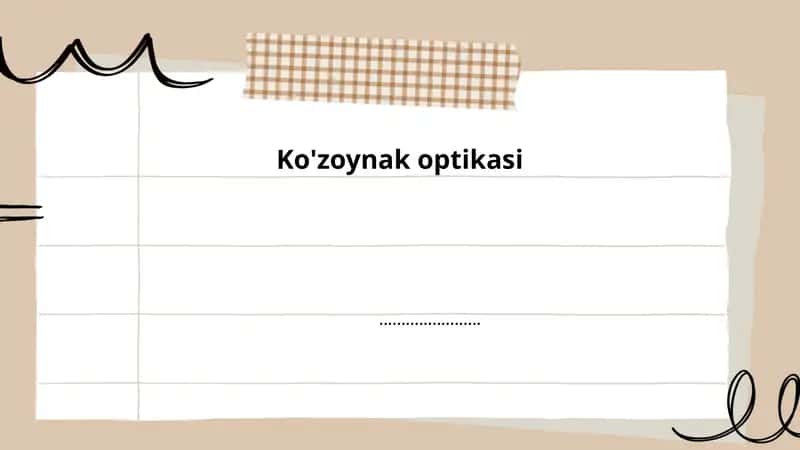 Ko'zoynak optikasi