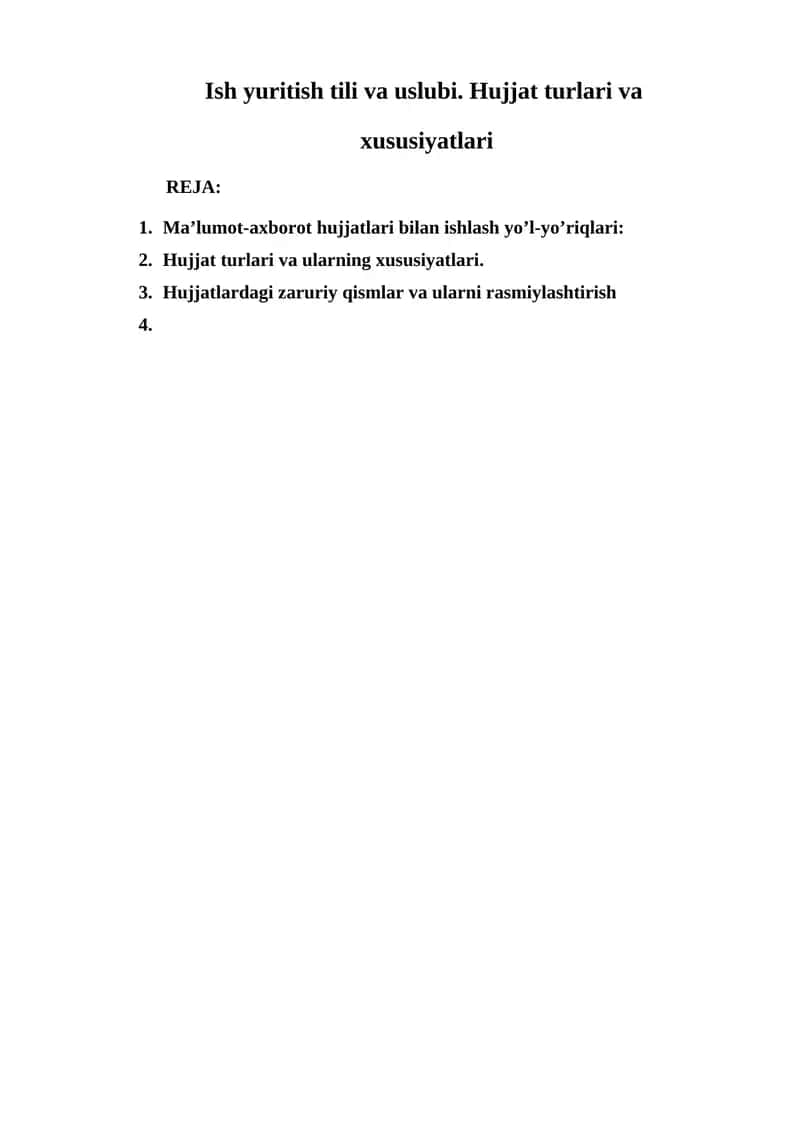 Ish Yuritish Tili va Uslubi