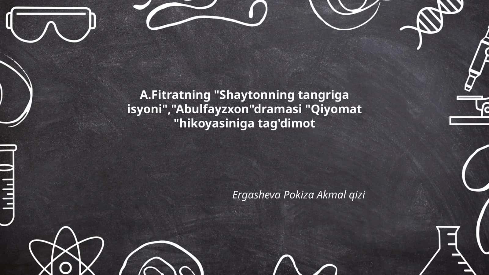Abulfayzxon dramasi "Qiyomat" hikoyasi
