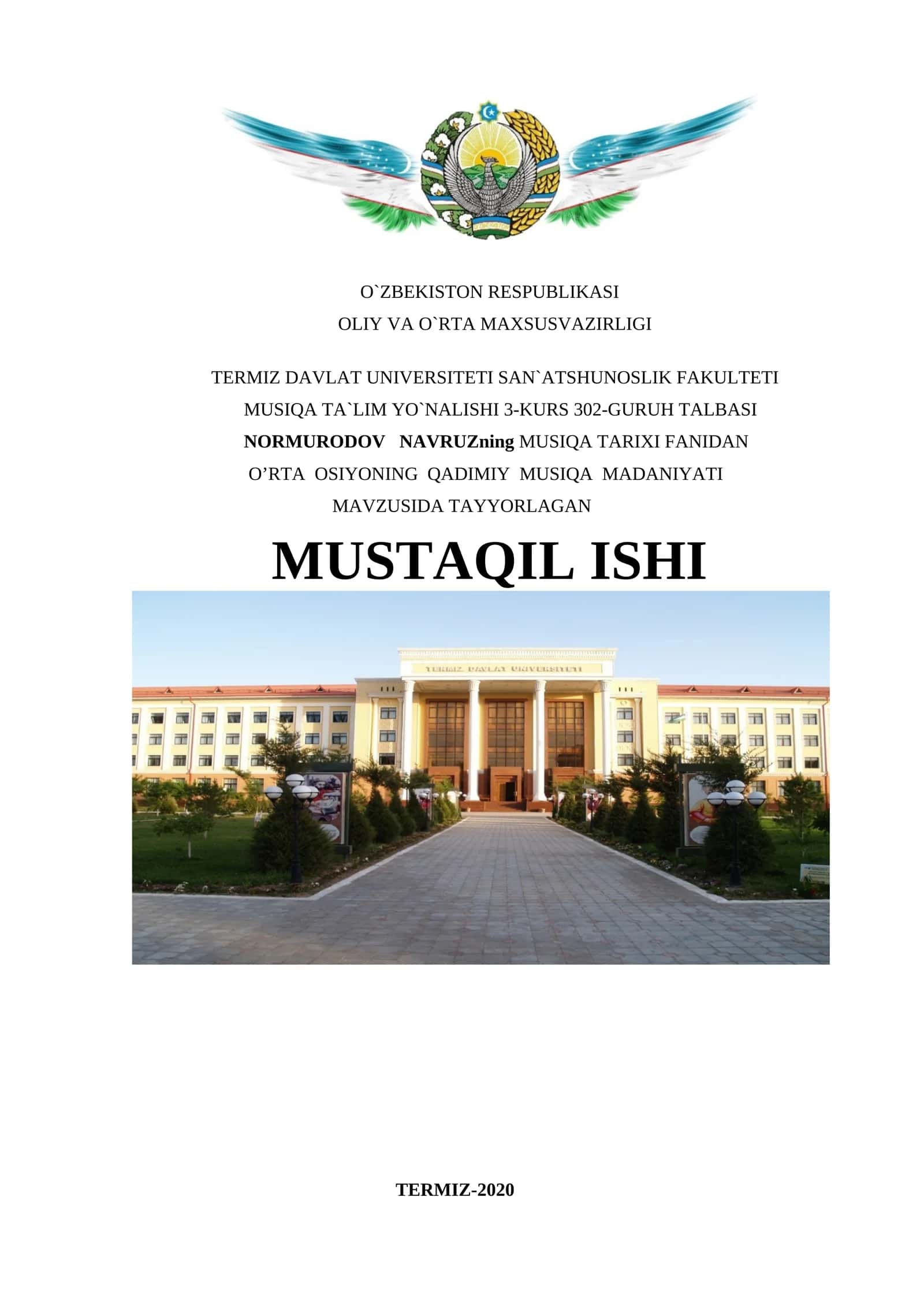O’RTA OSIYONING QADIMIY MUSIQA MADANIYATI