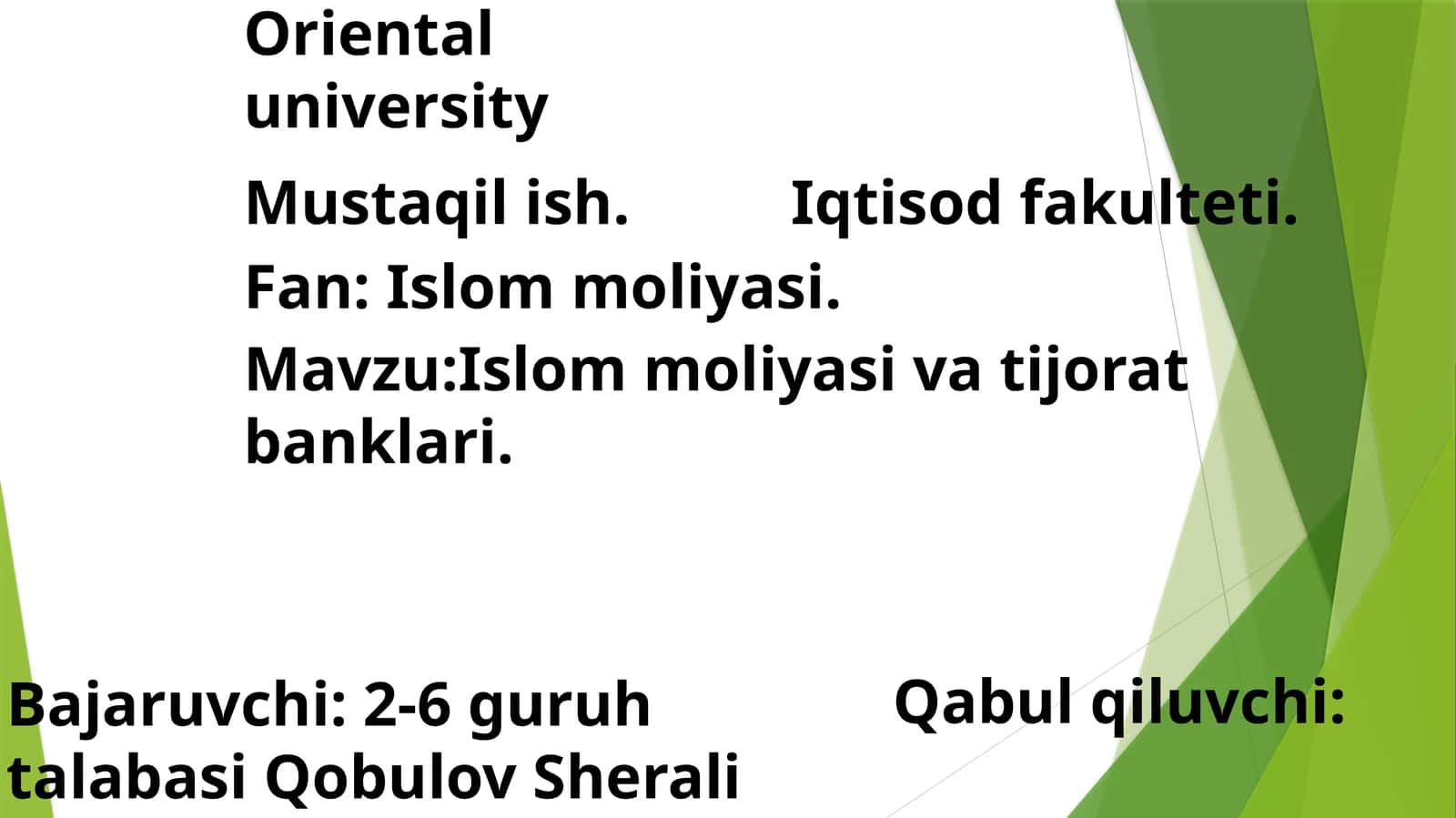 Islom moliyasi va tijorat banklari