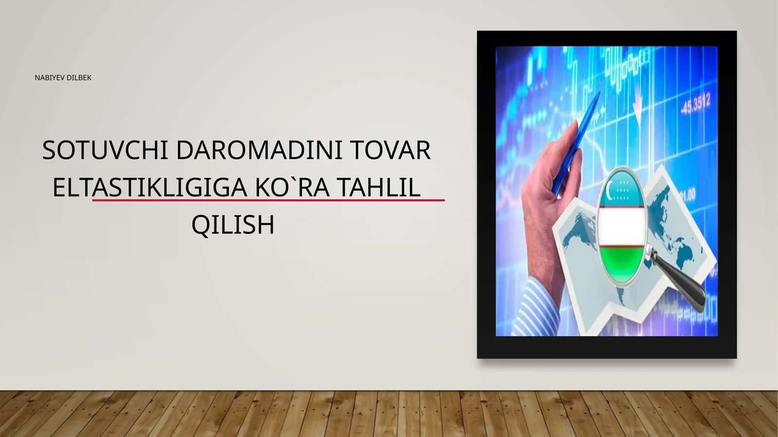 sotuvchi daromadini tovar eltadtikligiga koʻra tahlil qilish