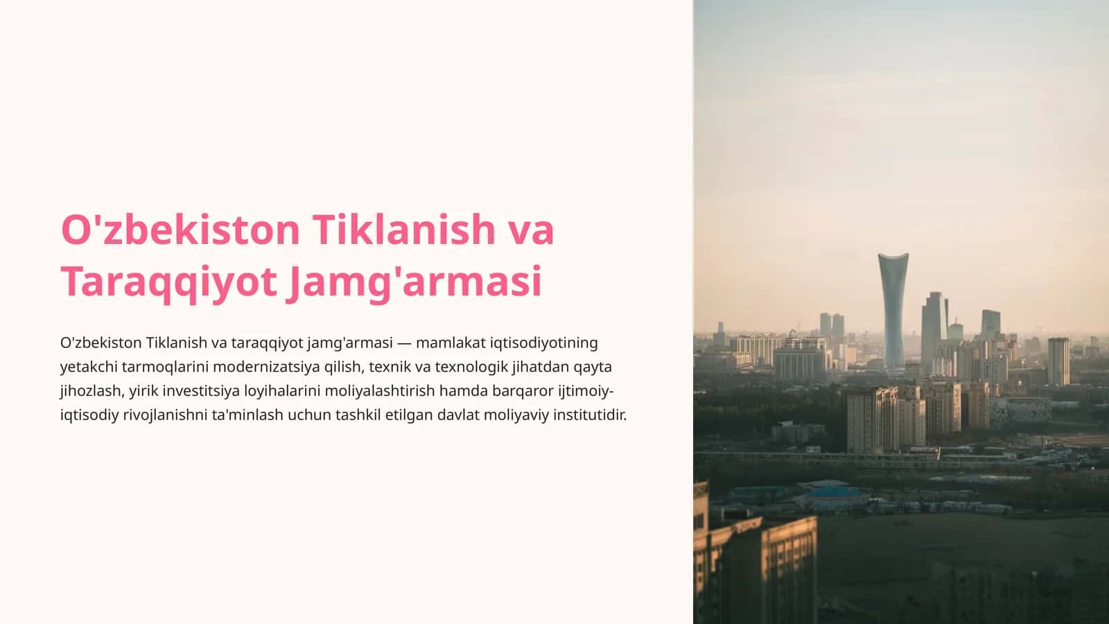 O'zbekiston Tiklanish va Taraqqiyot Jamg'armasi