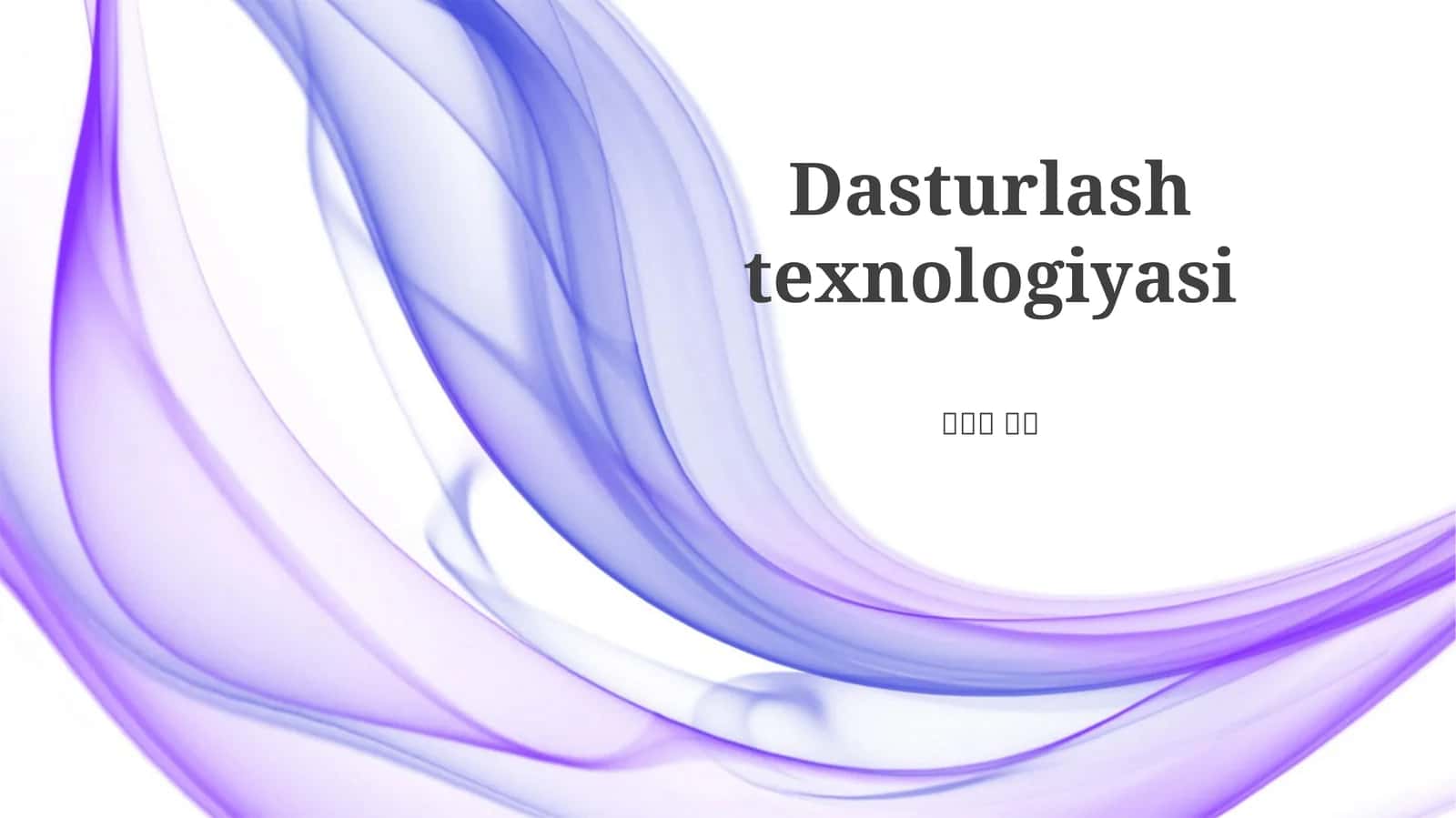 Zamonaviy Dasturlash Vositalari