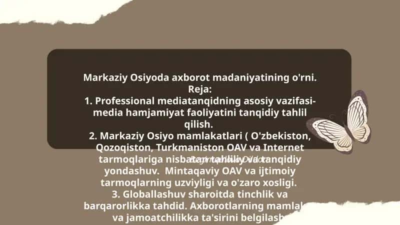 Markaziy Osiyoda axborot madaniyatining o'rni