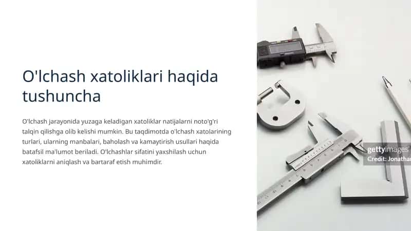 O'lchash xatoliklari haqida tushuncha