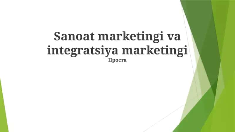 Sanoat marketingi va integratsiya marketingi
