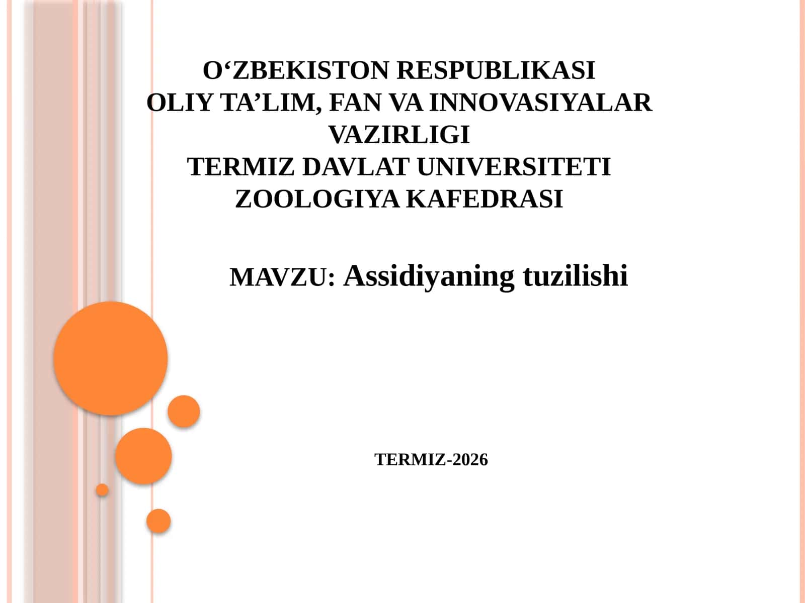 Assidiyaning tuzilishi