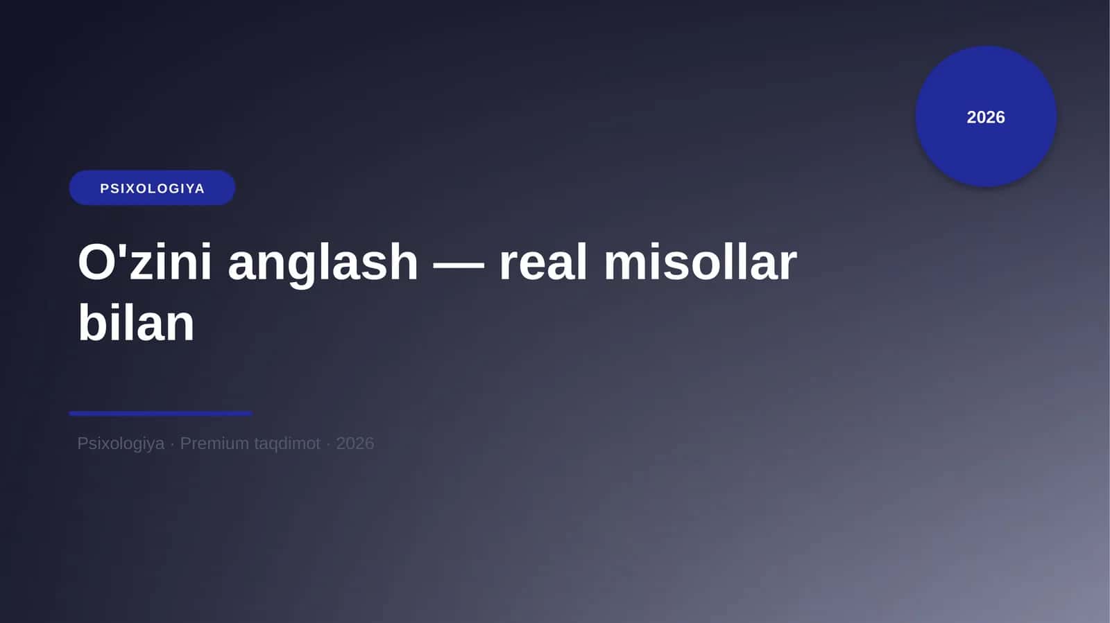 O'zini anglash — real misollar bilan