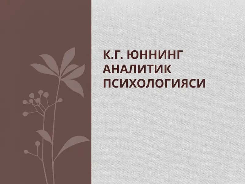 К.Г. Юннинг Аналитик психологияси