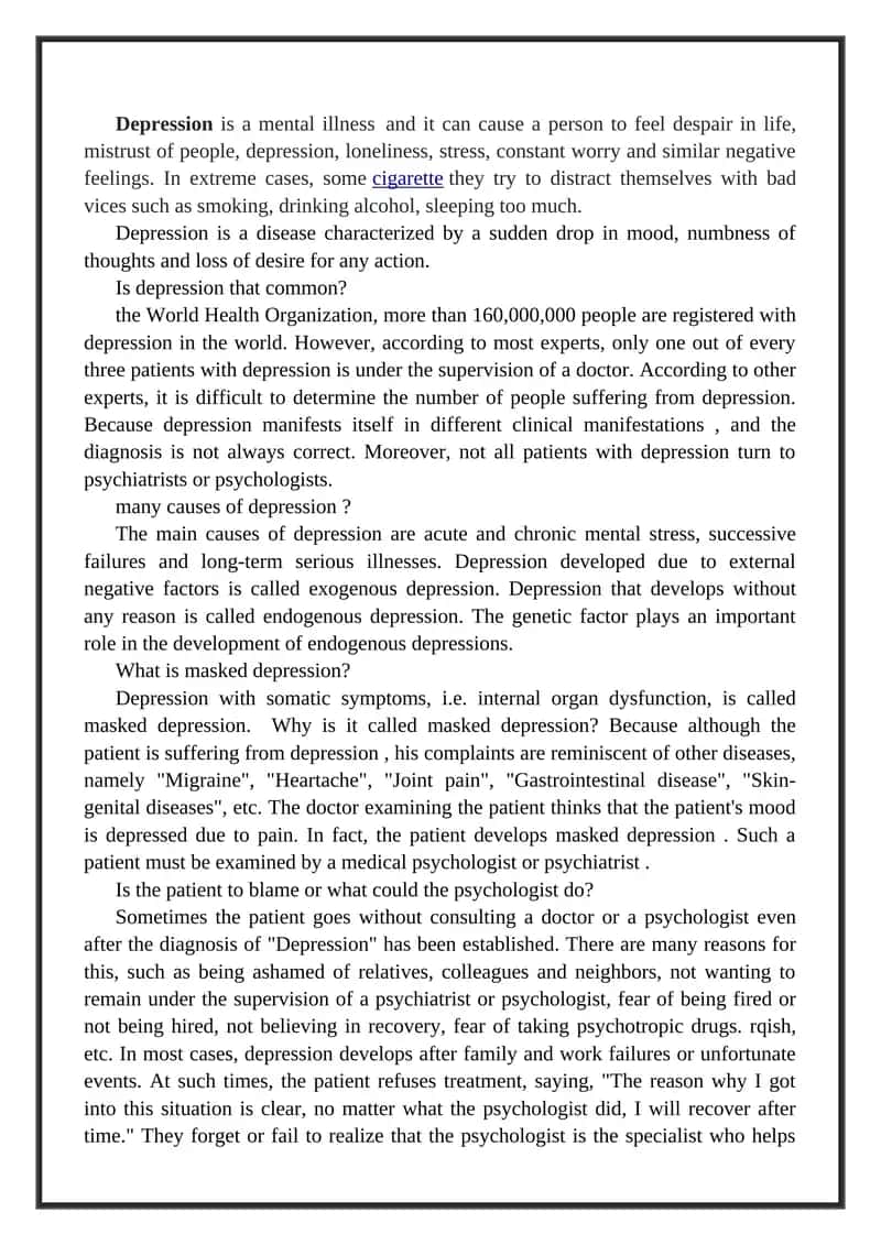 Depression and its Causes