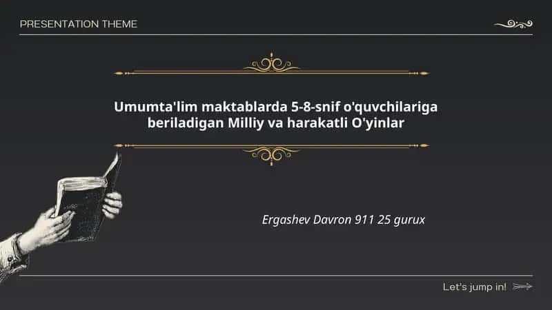 Milliy va harakatli O'yinlar