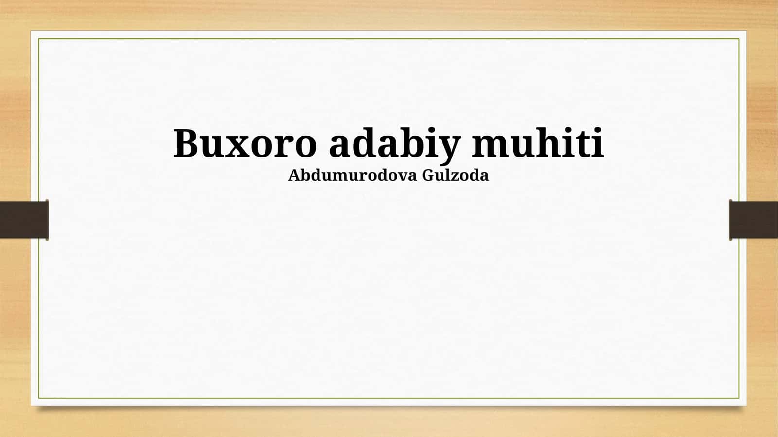 Buxoro adabiy muhiti