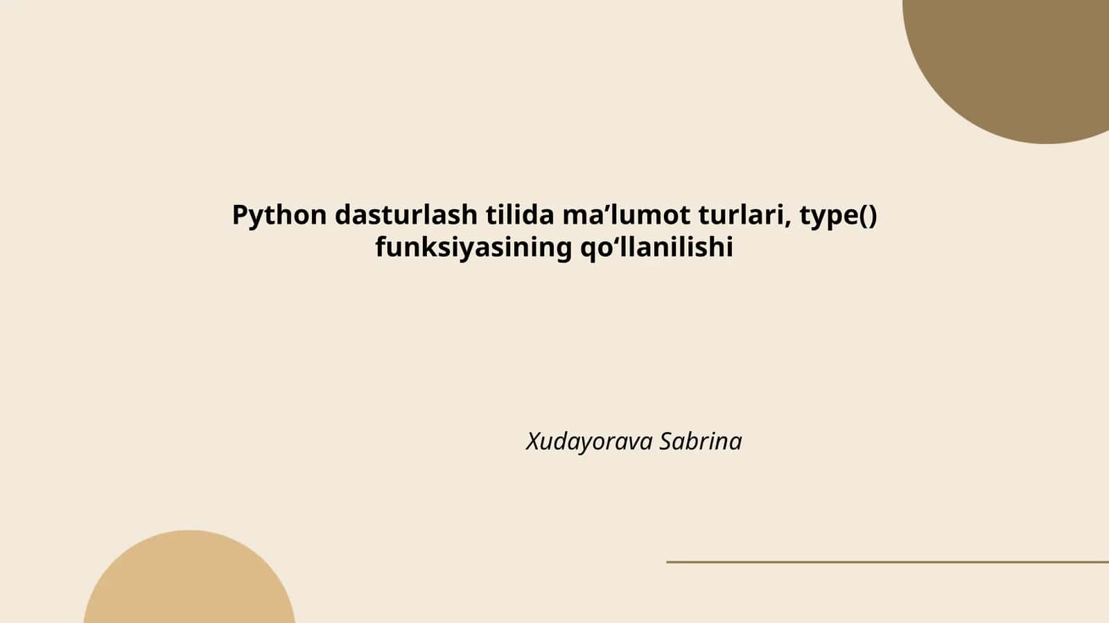 O‘zgaruvchan va o‘zgarmas ma’lumot turlari