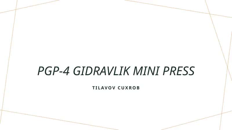 PGP-4 Gidravlik mini press