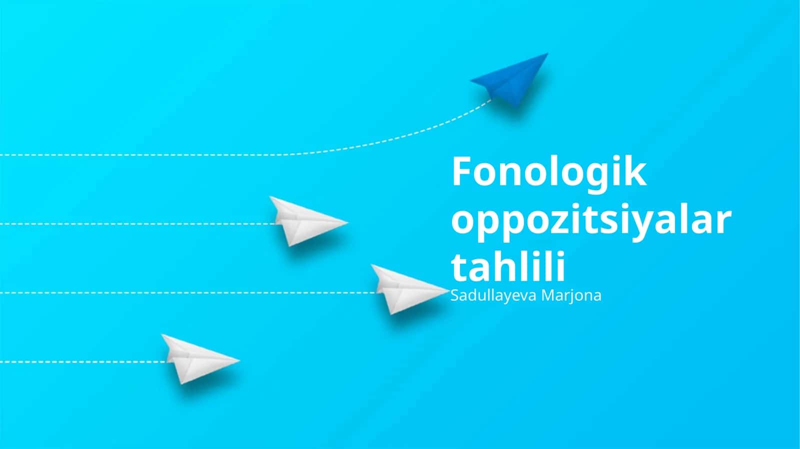 Fonologik Oppozitsiyalar Tahlili