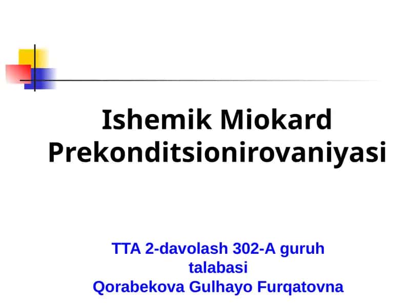 Miokardning koronar qon ta’minotining buzilishiga turli javoblari