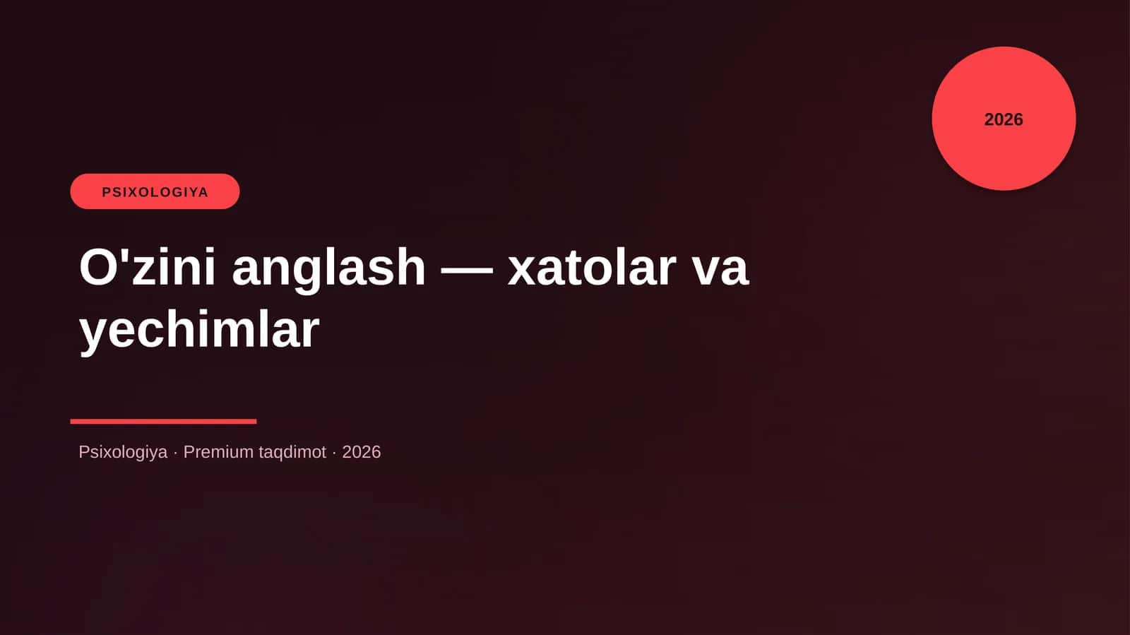 O'zini anglash — xatolar va yechimlar