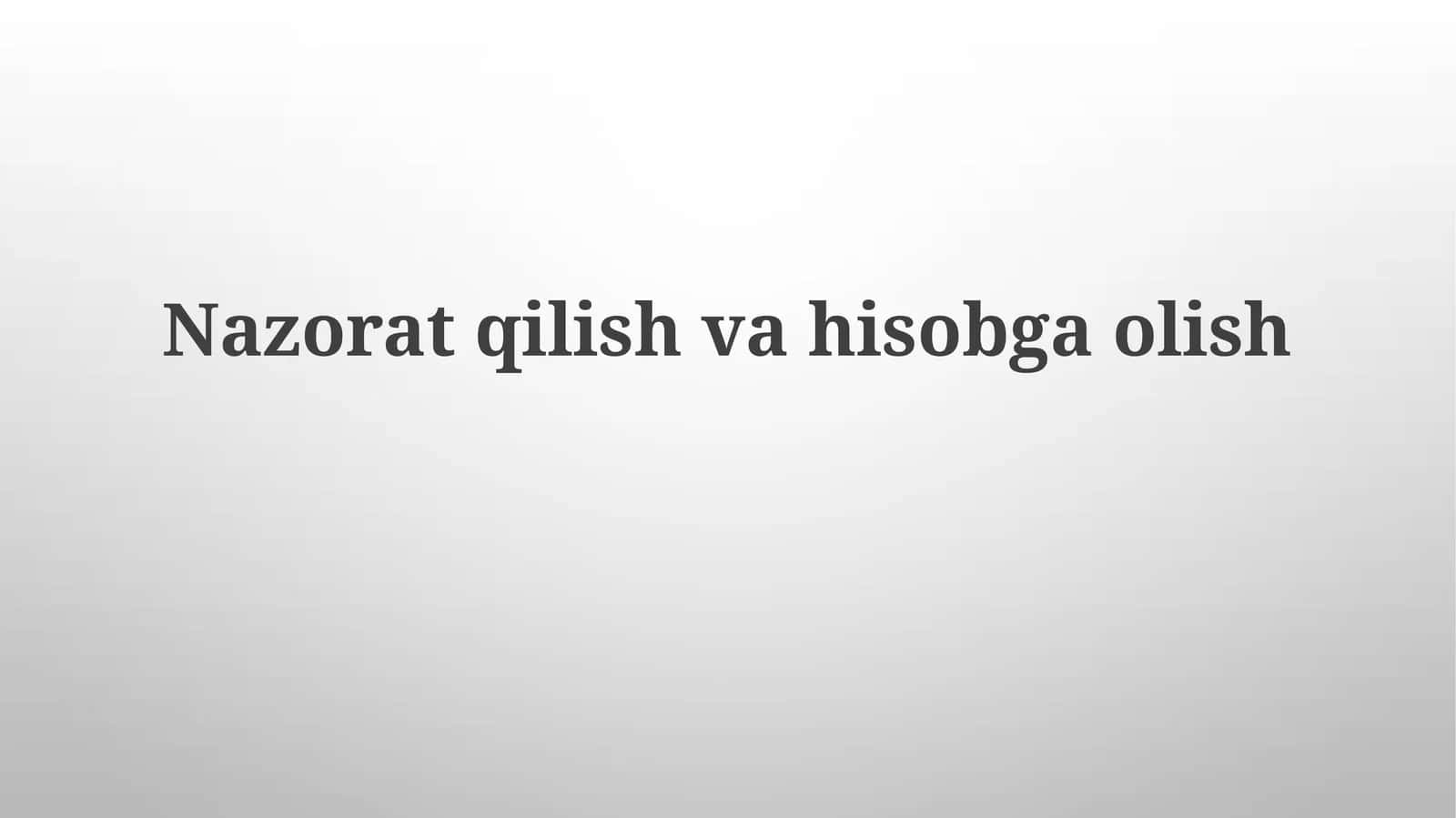 Nazoratqilishvahisobgaolish