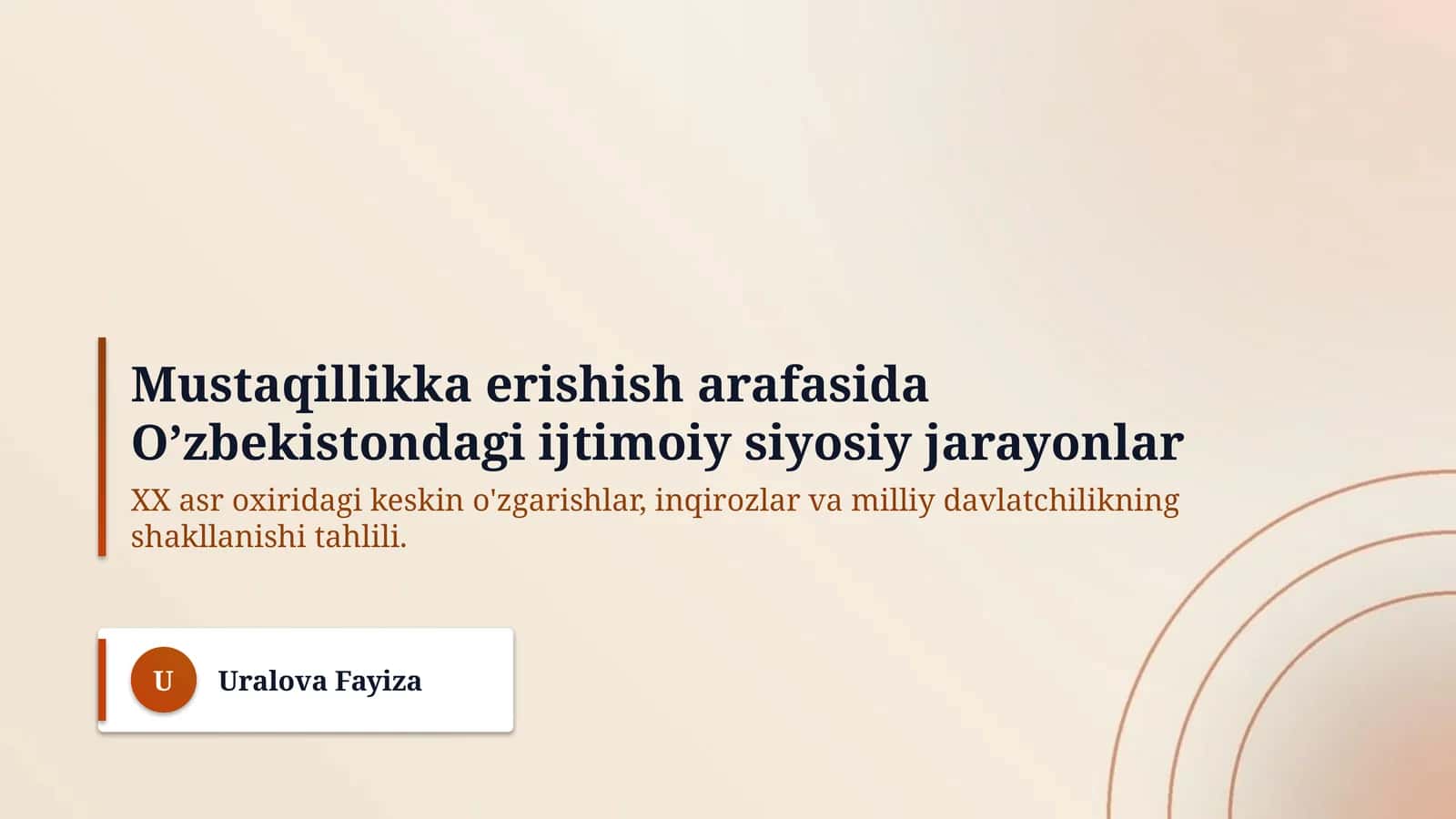 Mustaqillikka erishish arafasida O’zbekistondagi ijtimoiy siyosiy jarayonlar