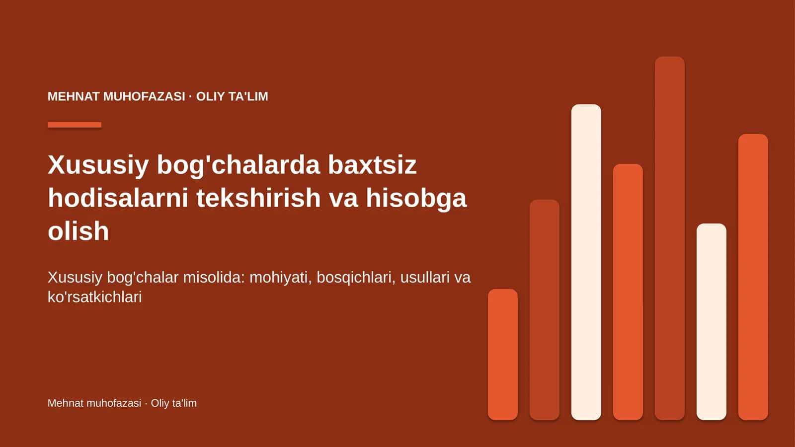Xususiy bog'chalarda baxtsiz hodisalarni tekshirish va hisobga olish