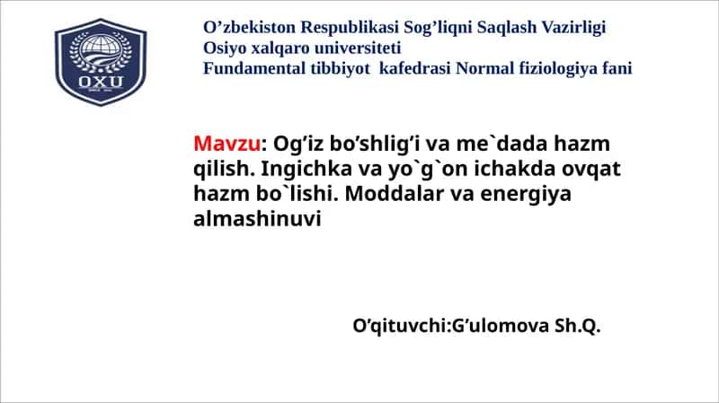 Normal fiziologiya fani