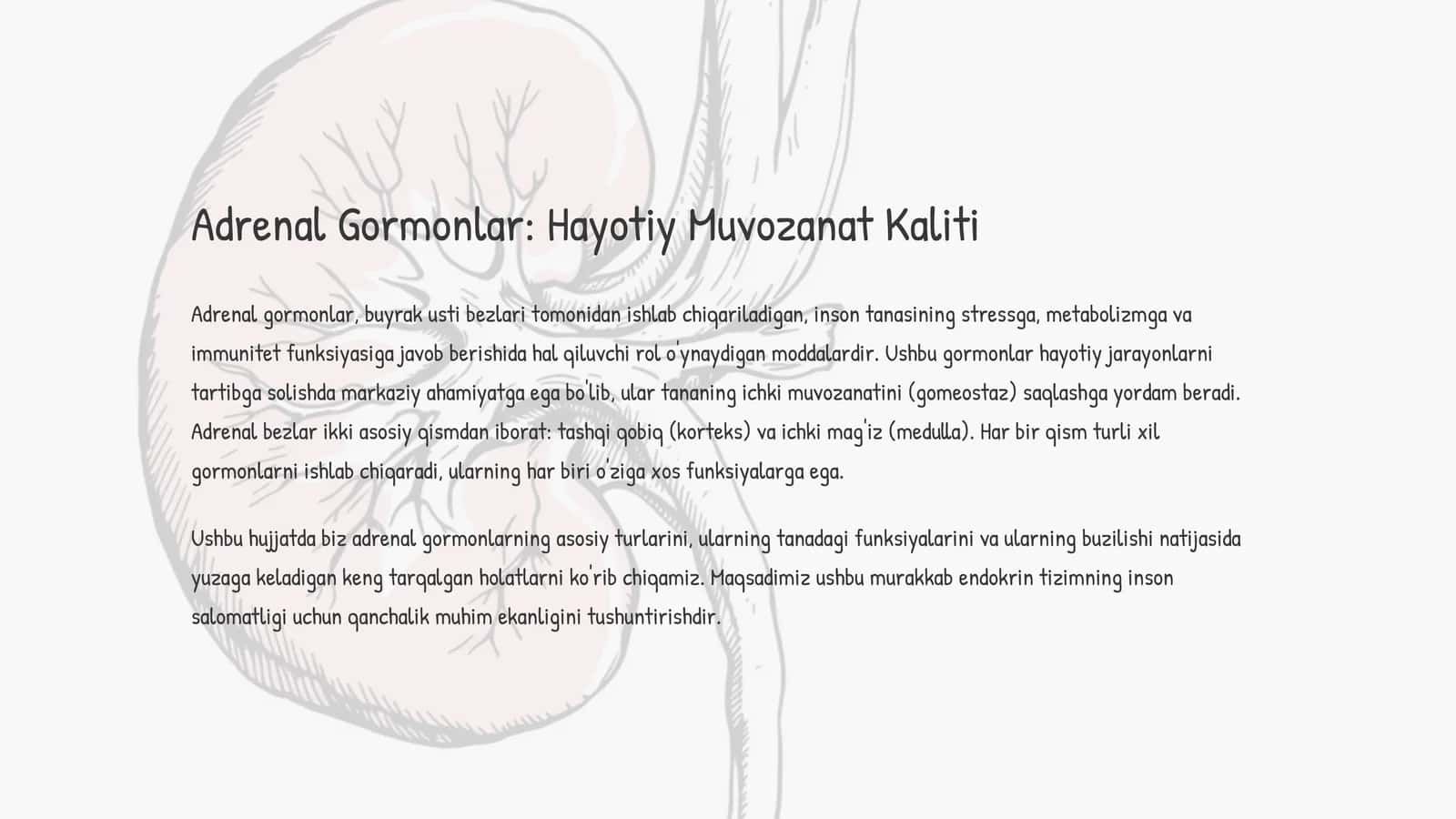 Adrenal Gormonlar: Hayotiy Muvozanat Kaliti