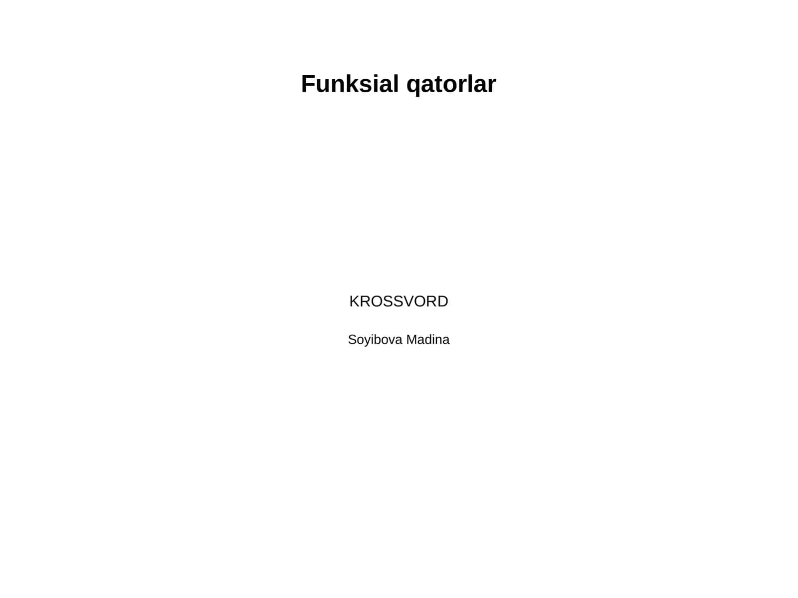 Funksial qatorlar