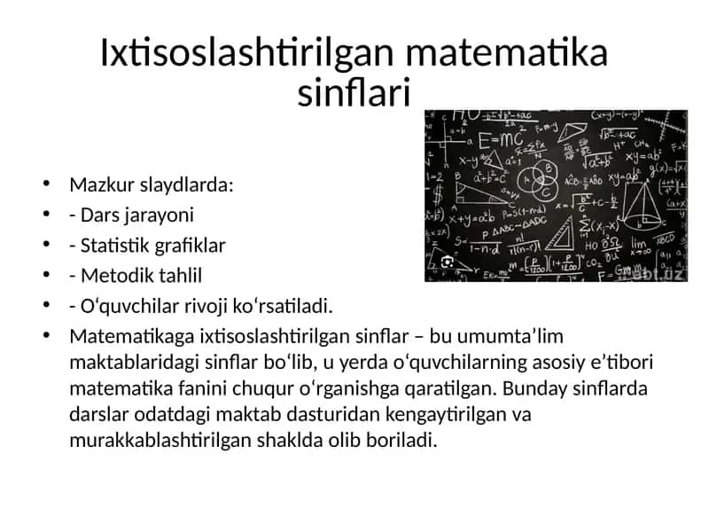 Ixtisoslashtirilgan matematika sinflari