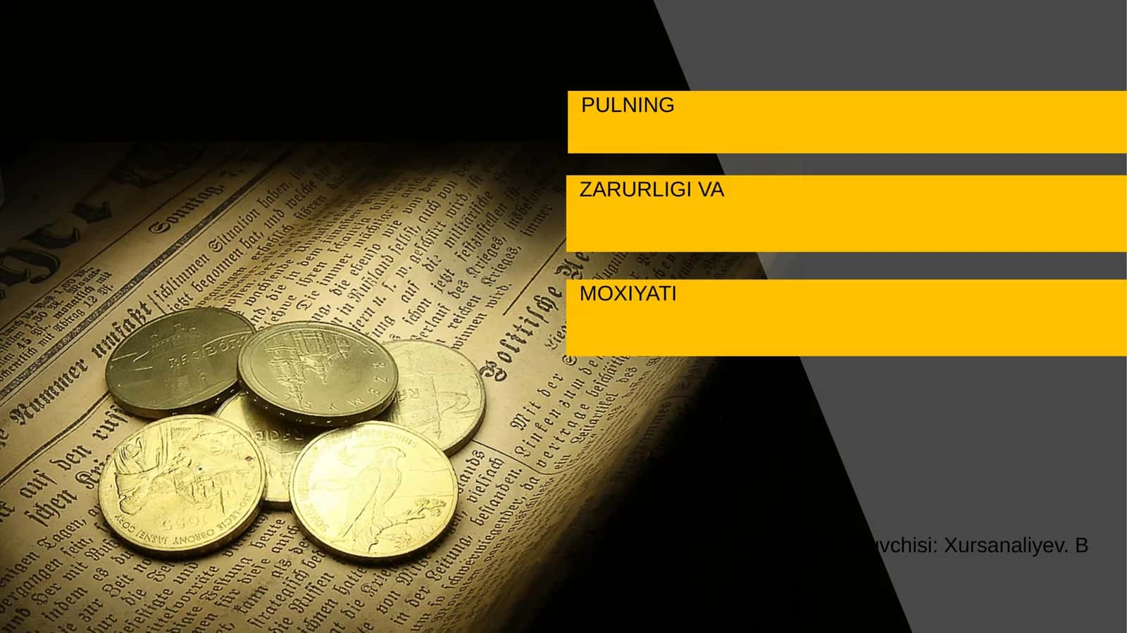PULNING ZARURLIGI VA MOXIYATI