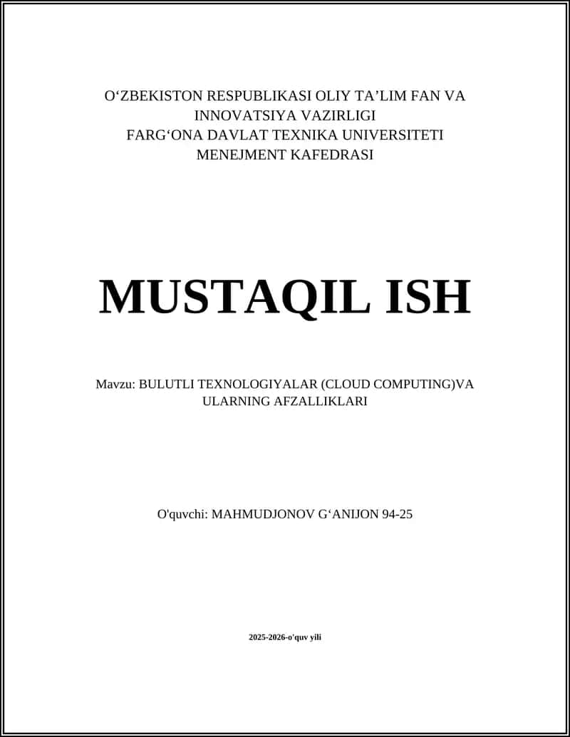 Bulutli texnologiyalar (Cloud Computing)