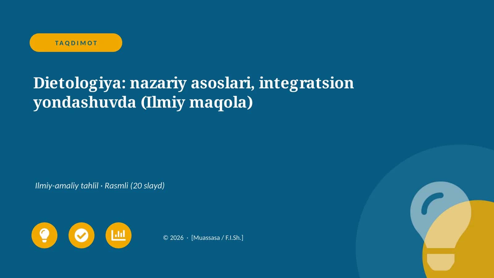 Dietologiya: nazariy asoslari, integratsion yondashuvda (Ilmiy maqola)