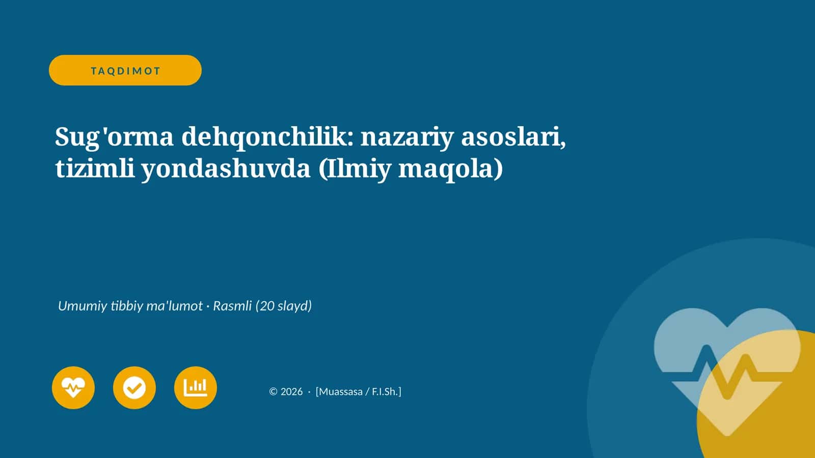 Sug'orma dehqonchilik: nazariy asoslari, tizimli yondashuvda