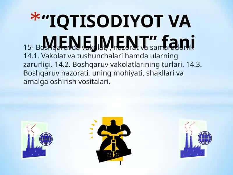 IQTISODIYOT VA MENEJMENT