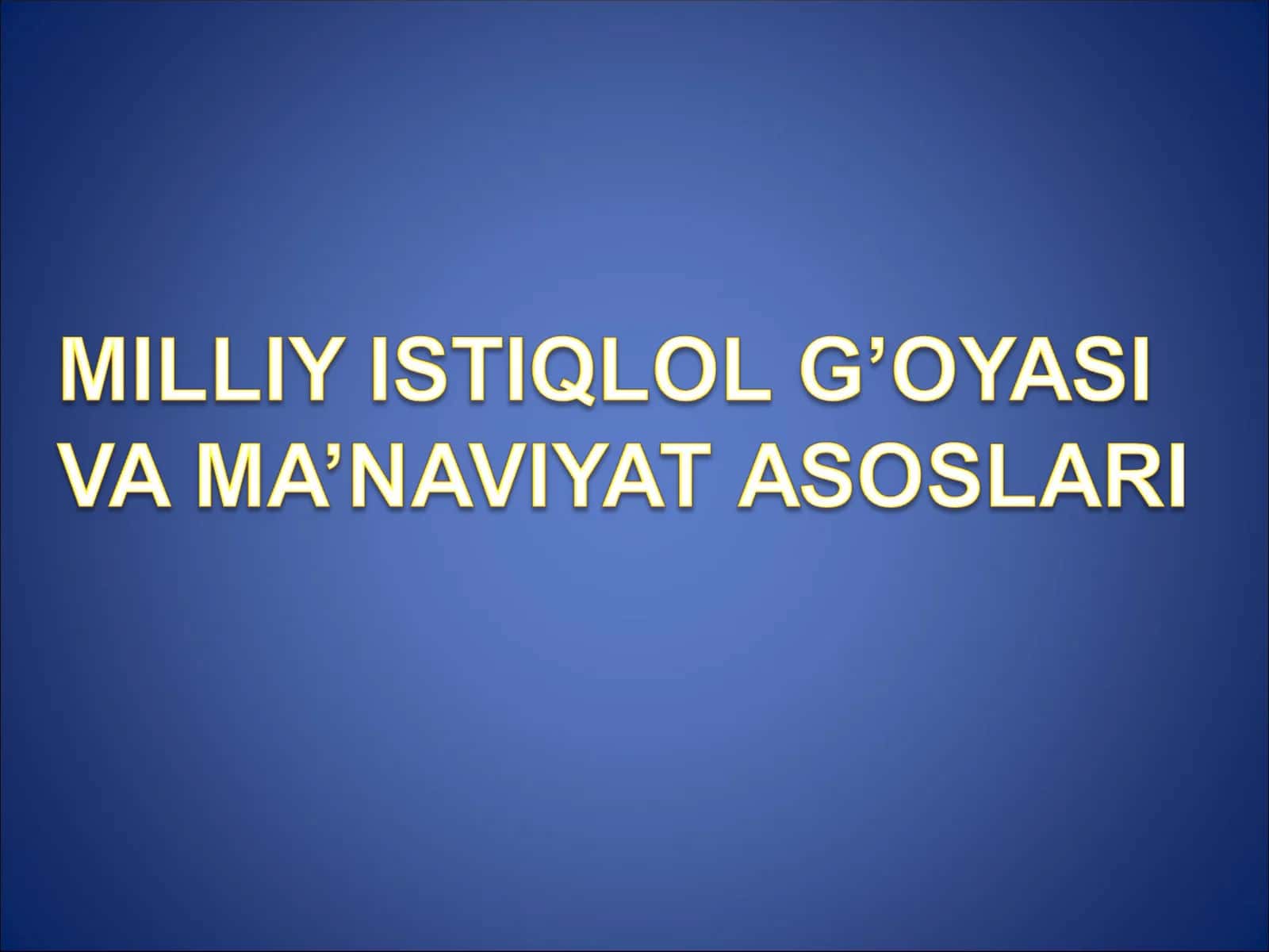 Milliy g’oya