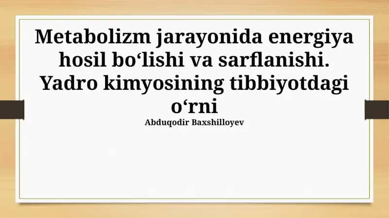 Yadro kimyosining tibbiyotdagi roli