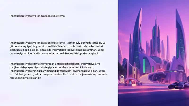 Innovatsion siyosat va innovatsion ekosistema