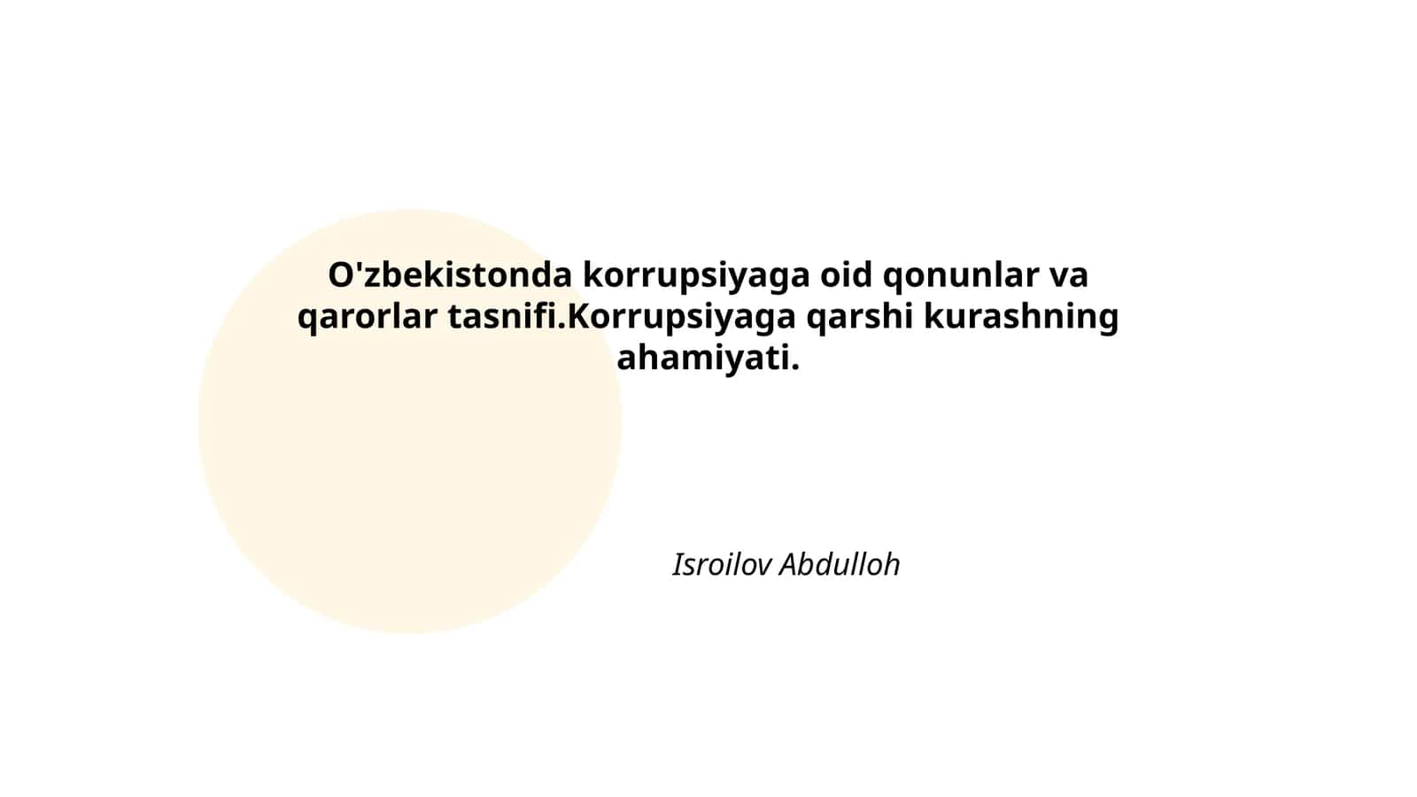 O'zbekistonda Korrupsiyaga qarshi kurash tarixiy rivojlanishi