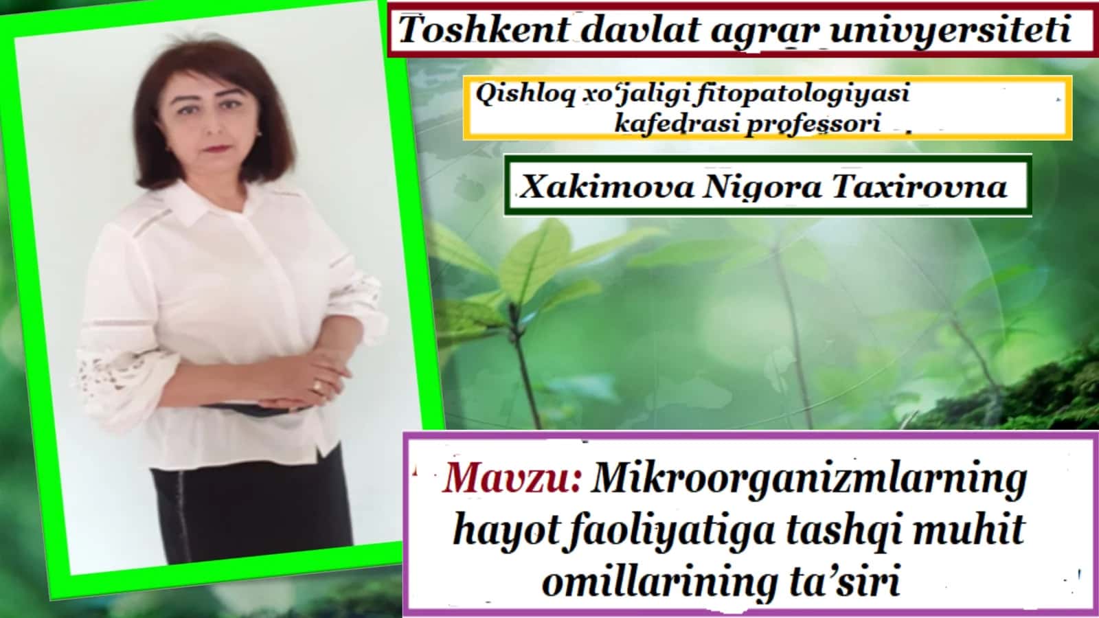 Mikroorganizmlarning hayot faoliyati