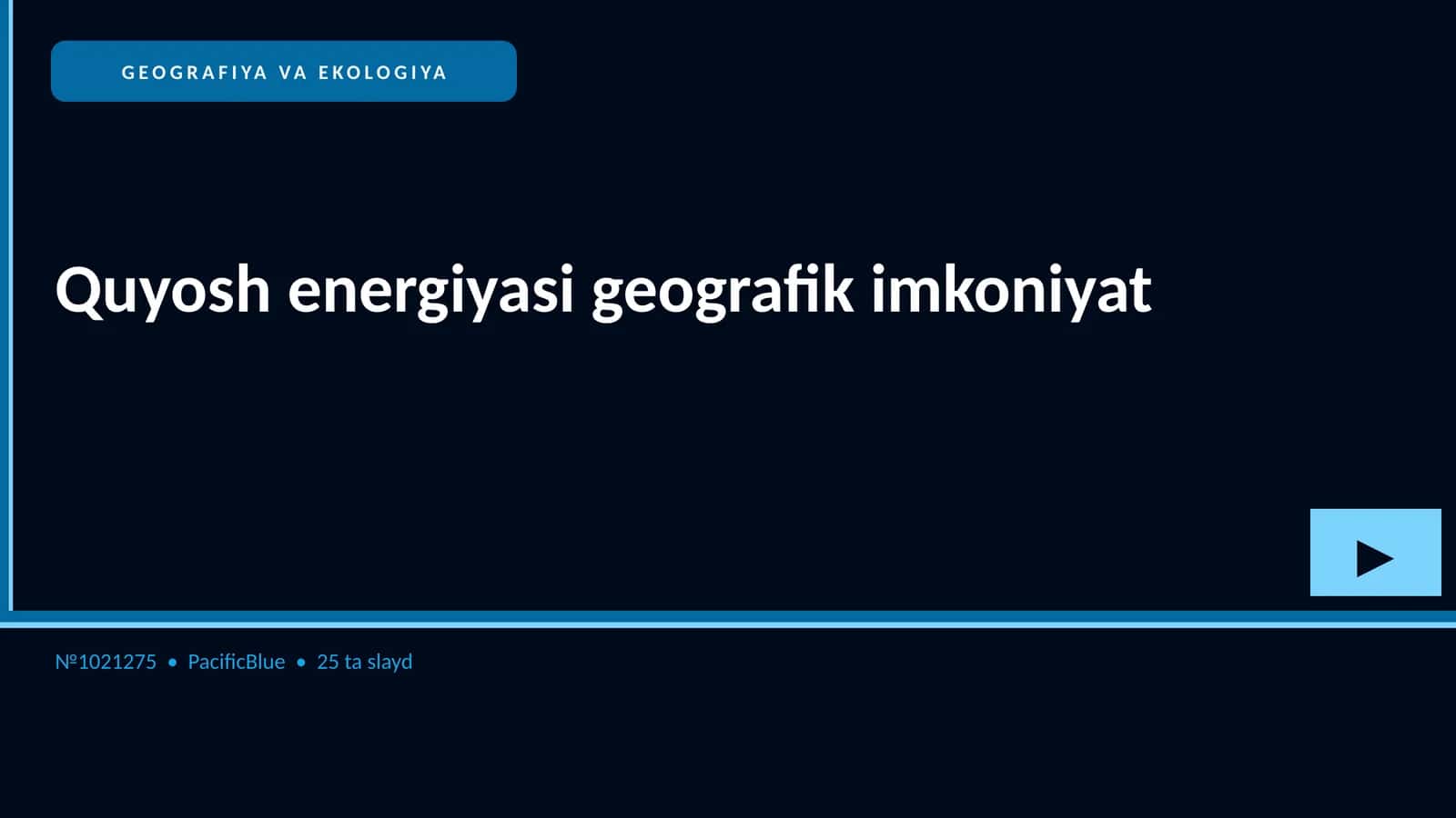 Quyosh energiyasi geografik imkoniyat