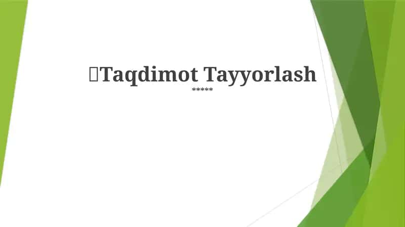 Taqdimot Tayyorlash